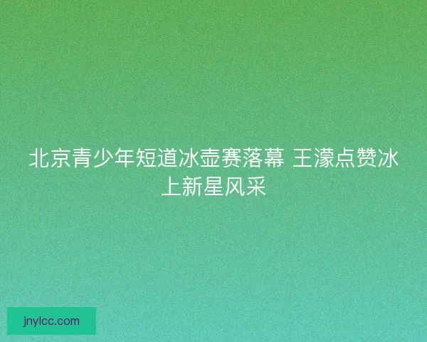 北京青少年短道冰壶赛落幕 王濛点赞冰上新星风采 北京青少年短道冰壶赛落幕 王濛点赞冰上新星风采